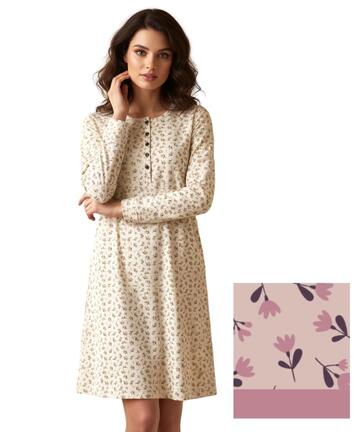 Camicia da notte donna calibrata in jersey di cotone caldo Karelpiu' KI1016