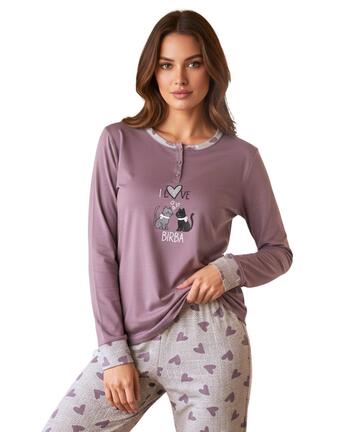 Pigiama donna in jersey di cotone caldo Karelpiu' KI1074