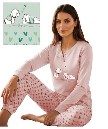 Pigiama donna in jersey di cotone caldo Karelpiu' KI1082