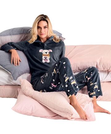 Pigiama donna in caldo pile coral Infiore Koala KLO653006