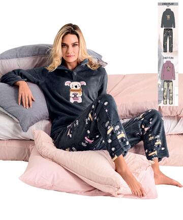 Pigiama donna in caldo pile coral Infiore Koala KLO653006