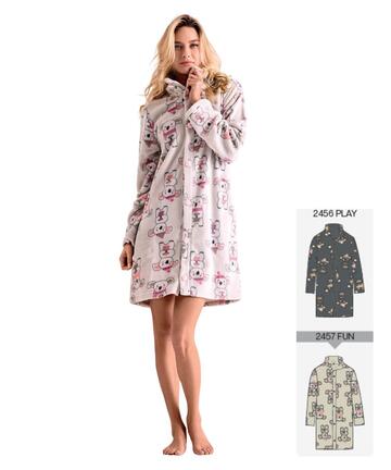 Vestaglia donna in caldo pile coral Infiore Koala KLO673007