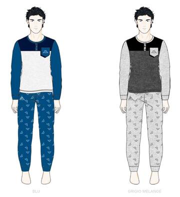 Мужская пижама «Серафим» из хлопкового трикотажа Каппа KMS24003 - CIAM Centro Ingrosso Abbigliamento