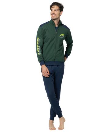 Tuta uomo primaverile in cotone garzato con zip Lotto LA1076