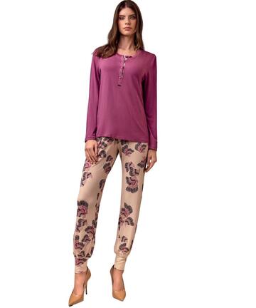 Lormar Liberty LIB653816 Damen-Pyjama aus schwerer Viskose mit Muster - CIAM Centro Ingrosso Abbigliamento