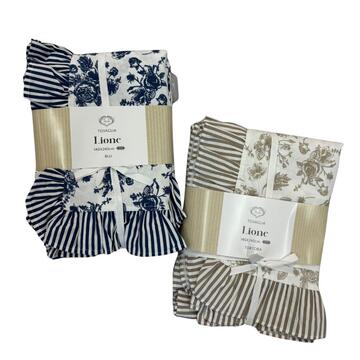 TOVAGLIA DA CUCINA IN COTONE CON BALZA MAISON SOPHIE LIONE - 12 POSTI