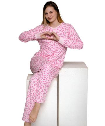 Pigiama donna in jersey di cotone caldo Lov It LOW149