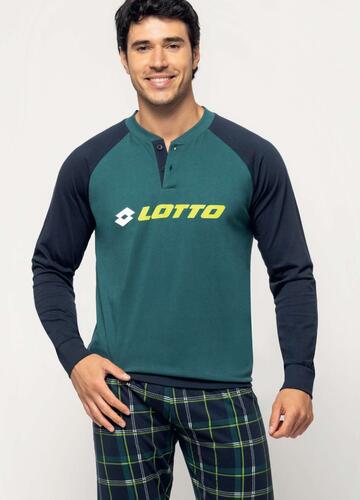 Pigiama uomo a serafino in jersey di cotone Lotto LP1146 - CIAM Centro Ingrosso Abbigliamento