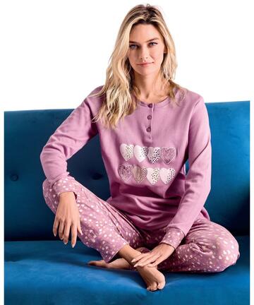 Pigiama donna in jersey di cotone caldo Infiore Love Me LVM652820 - CIAM Centro Ingrosso Abbigliamento