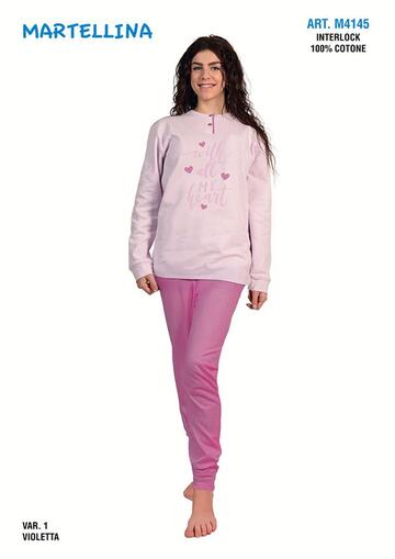 Pigiama da ragazza in CALDO cotone Martellina M4145