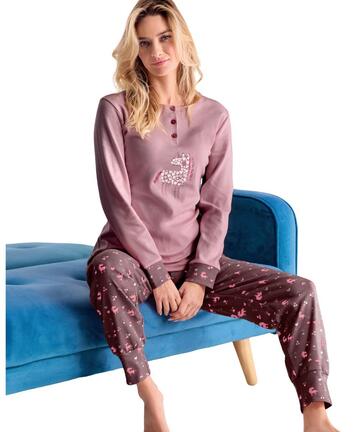 Pigiama donna in jersey di cotone caldo Infiore Magic MGC652824 - CIAM Centro Ingrosso Abbigliamento