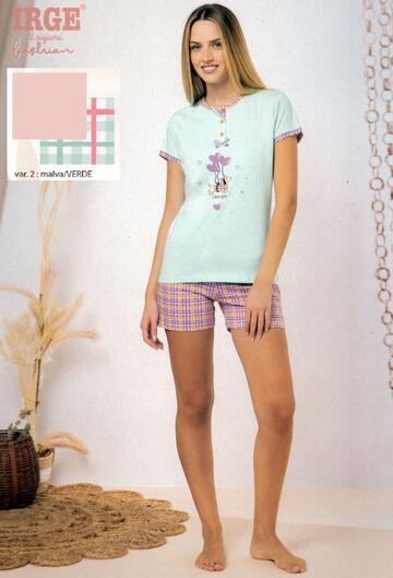 Pigiama donna a manica corta in cotone Irge MIC2337 - CIAM Centro Ingrosso Abbigliamento
