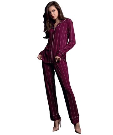 Pigiama donna aperto in viscosa pesante Lormar Minuit MIN654395 - CIAM Centro Ingrosso Abbigliamento