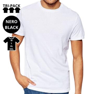 T-shirt unisexe en jersey de coton Map 3001 Noir TRI-PACK - CIAM Centro Ingrosso Abbigliamento