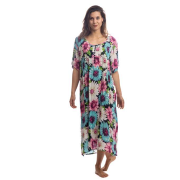 WOMAN DRESS IN VISCOSE CREPE CREWNECK SHORT SLEEVE MARILA KF02 - CIAM Centro Ingrosso Abbigliamento