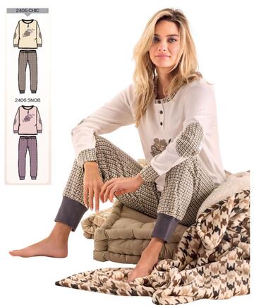 Pigiama donna in jersey di cotone caldo Infiore New Chic NWC652835 - CIAM Centro Ingrosso Abbigliamento
