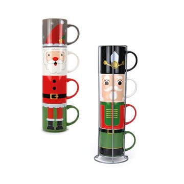 SET 4 TAZZINE NATALE CON ESPOSITORE JUL - CIAM Centro Ingrosso Abbigliamento