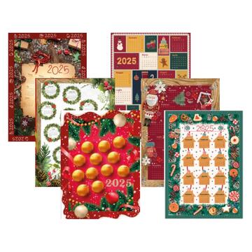 CHRISTMAS DISH TOWELS WITH 2025 CALENDAR PRINT 50*70 - CIAM Centro Ingrosso Abbigliamento