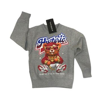 FELPA BAMBINO GIROCOLLO NEVER GIVE UP B7882 3-7 ANNI - CIAM Centro Ingrosso Abbigliamento