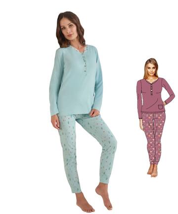 Pigiama donna in jersey di cotone Oro Nero OD562 - CIAM Centro Ingrosso Abbigliamento