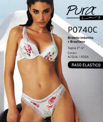 Completo donna con bralette imbottita e brasiliana Pura P0740C - CIAM Centro Ingrosso Abbigliamento