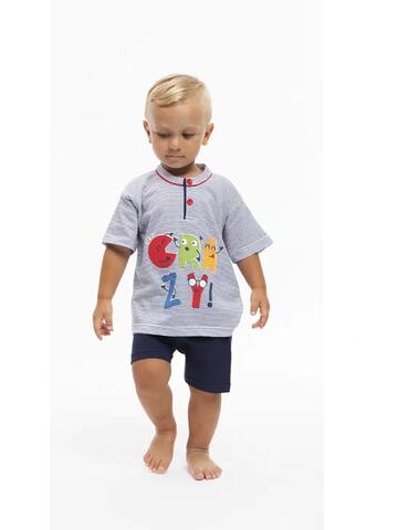 Короткая детская пижама из хлопкового трикотажа Gary P15030 - CIAM Centro Ingrosso Abbigliamento
