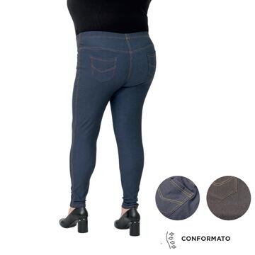 Women's leggings shaped like a fleece with jeans effect Gladys PD0606 - CIAM Centro Ingrosso Abbigliamento