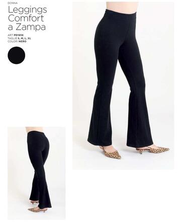 Leggings donna a zampa in micro felpata Gladys PD1938 - CIAM Centro Ingrosso Abbigliamento