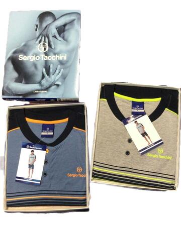 Short men's pajamas in Sergio Tacchini cotton jersey PGI45B4 - CIAM Centro Ingrosso Abbigliamento
