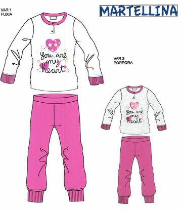 Pigiama bambina in jersey di cotone Martellina PM20201 - CIAM Centro Ingrosso Abbigliamento