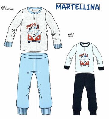 Pigiama bambino in jersey di cotone Martellina PM20206 - CIAM Centro Ingrosso Abbigliamento