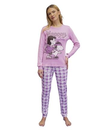 Pigiama donna in jersey di cotone caldo Snoopy PND2701 - CIAM Centro Ingrosso Abbigliamento
