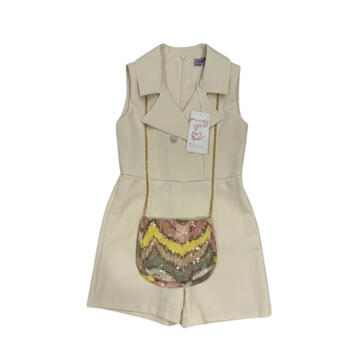Salopette sans manches pour fille avec sac PH3140 (8-14 ans) - CIAM Centro Ingrosso Abbigliamento
