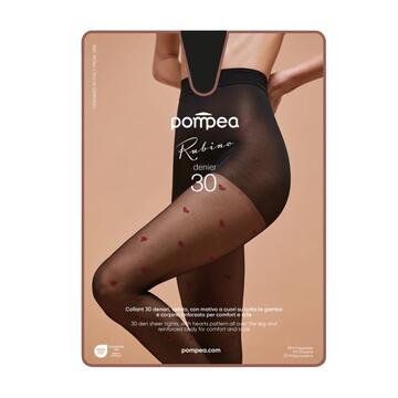 COLLANT DONNA 40DEN CON MOTIVO CUORI A CONTRASTO POMPEA RUBINO - CIAM Centro Ingrosso Abbigliamento