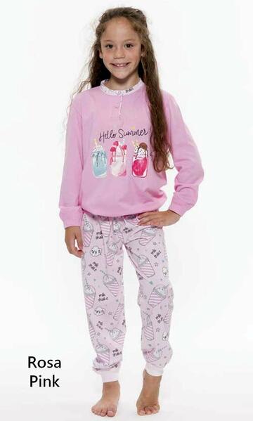 Pigiama da bambina a manica lunga in jersey di cotone Gary R30011 - CIAM Centro Ingrosso Abbigliamento