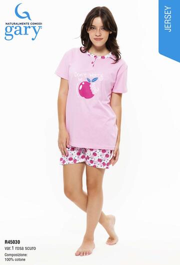 Gary R45030 girls' short-sleeved cotton pajamas - CIAM Centro Ingrosso Abbigliamento