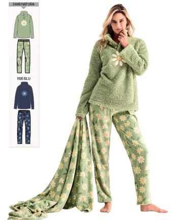 Pigiama donna in caldo pile coral pelliccia Infiore Riccis RCC652860
