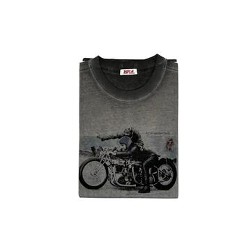 T-SHIRT UOMO SFUMATA CON STAMPA RIFLE RFT541