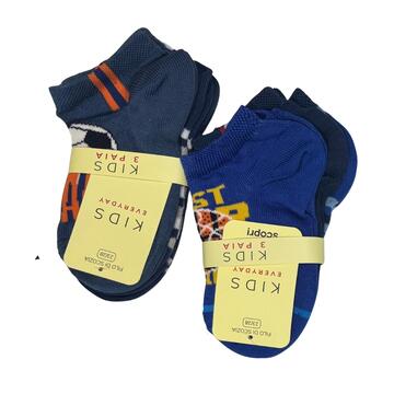 CALZINO FANTASMINO BAMBINO FILO DI SCOZIA SCOPRI TIPPETE - 3 PAIA&nbsp;