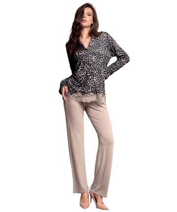 Pigiama donna aperto in viscosa pesante Lormar Seduction SED654462 - CIAM Centro Ingrosso Abbigliamento