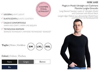 Maglia uomo girocollo a manica lunga in cashmere ultralight Prisco Sir Cash - CIAM Centro Ingrosso Abbigliamento