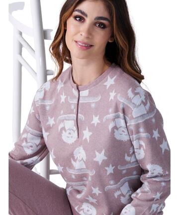 Pigiama donna in caldo jersey di cotone lanato Karelpiù SK9269 - CIAM Centro Ingrosso Abbigliamento