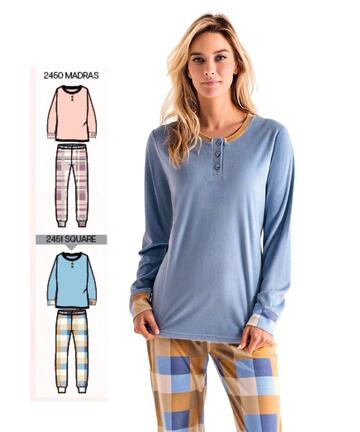 Pigiama donna in caldo micro-pile coral Infiore Supermadras SMD652866 - CIAM Centro Ingrosso Abbigliamento