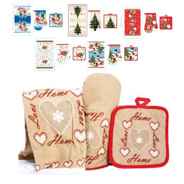 SET 3 PEZZI NATALE STROFINACCIO+PRESINA+GUANTO - CIAM Centro Ingrosso Abbigliamento