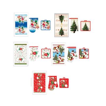 SET 3 PEZZI NATALE STROFINACCIO+PRESINA+GUANTO - CIAM Centro Ingrosso Abbigliamento