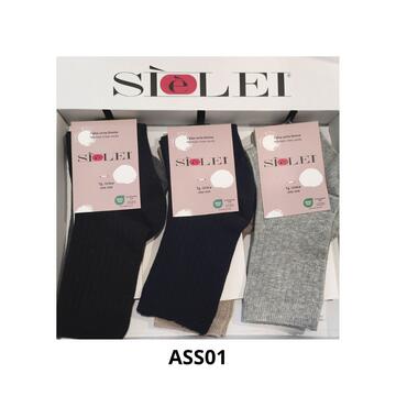 Calza donna corta a costine Si&egrave;lei IS01