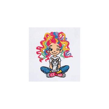GREMBIULE SCUOLA BAMBINA SIGGI 33GR4366 RICAMO RAGAZZA