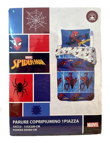 PARURE COPRIPIUMINO COTONE MARVEL SPIDERMAN BAMBINO 1 PIAZZA  - CIAM Centro Ingrosso Abbigliamento