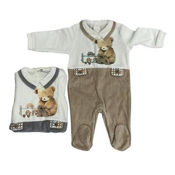 CHENILLE BABY ROBE WITH PASTEL BEARS TC15AF1 - CIAM Centro Ingrosso Abbigliamento