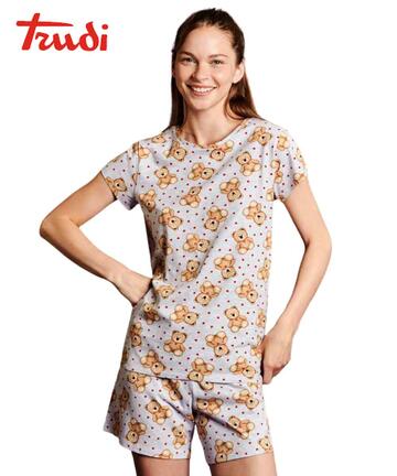 Pigiama donna a manica corta in jersey di cotone Trudi TRD3949 - CIAM Centro Ingrosso Abbigliamento